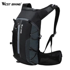 WEST BIKING Waterproof Cycling Hiking Hydration Pack Backpack Bag 10L Gray