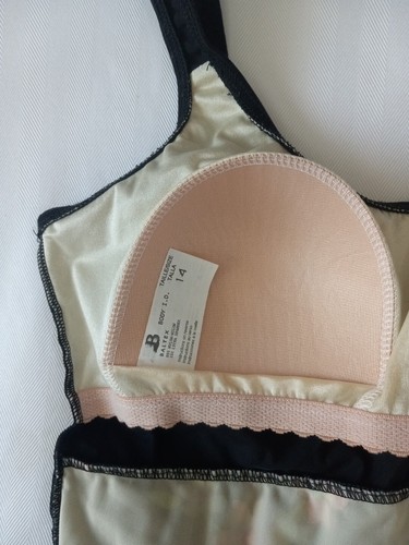 Baltex Body I.D. Womens Sz 14 1-pc Black & Floral Bathing Swimsuit Ruched Body - Picture 8 of 10