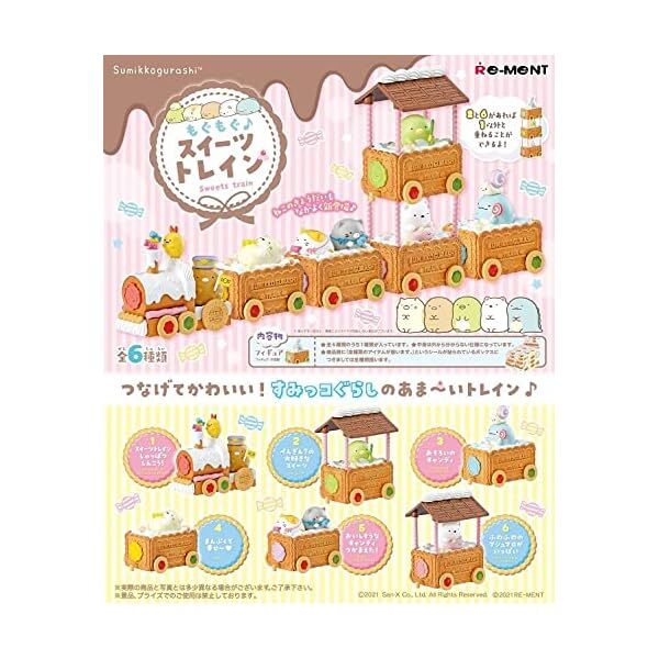 Re-Ment Sumikko Gurashi Mogumogu Sweets Train 6 pieces Complete BOX 172910-b