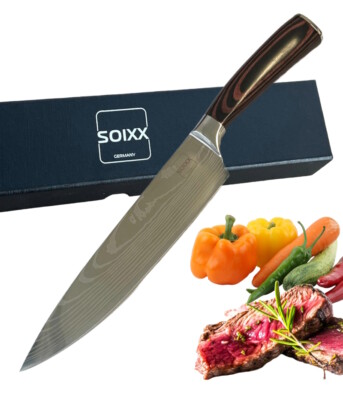 SOIXX Chefmesser   Scharfes Kochmesser aus Edelstahl mit Holzgriff & Geschenkbox
