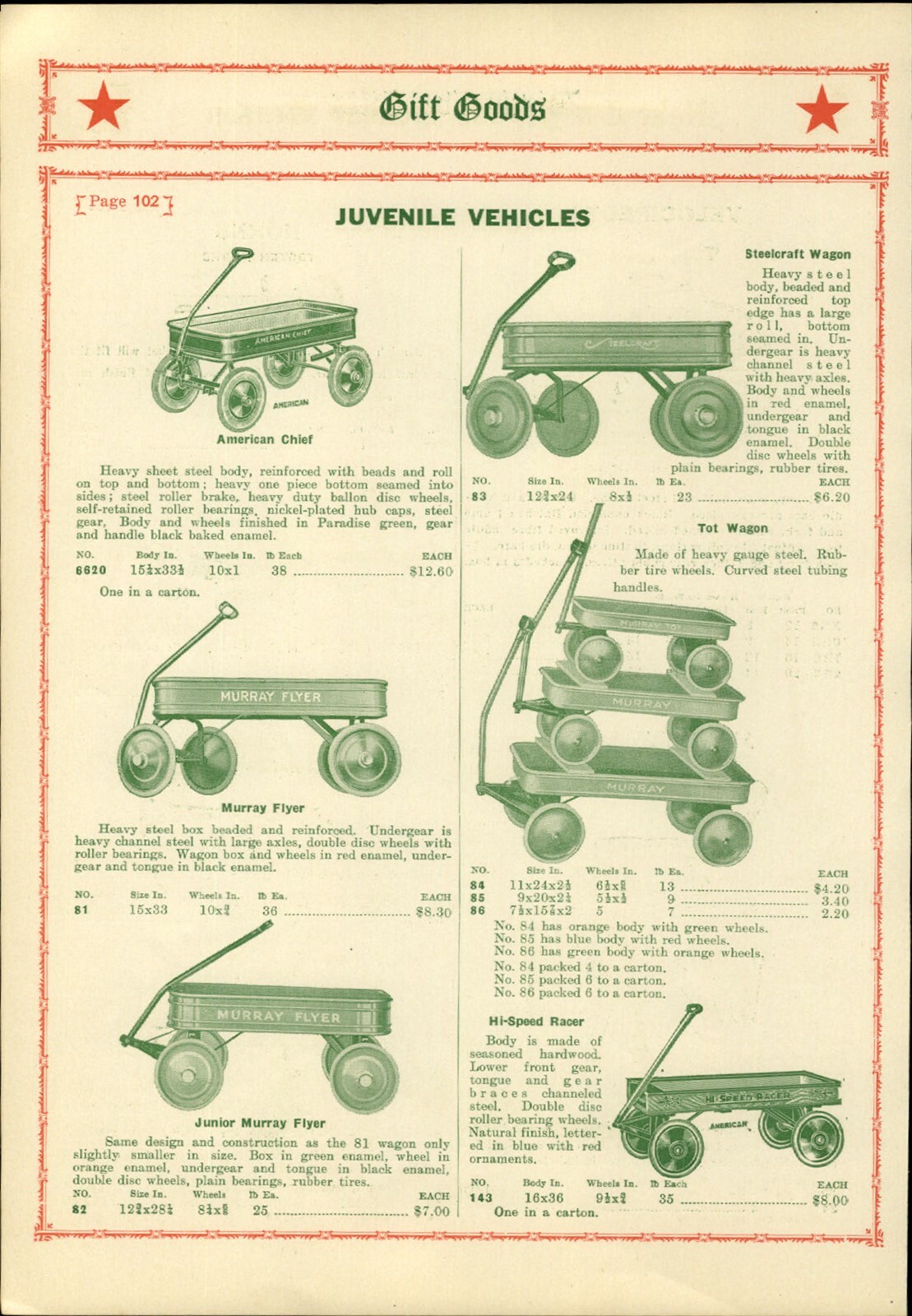 1929 PAPER AD Murray Flyer American Chief Hi Speed Racer Coaster Wagon 