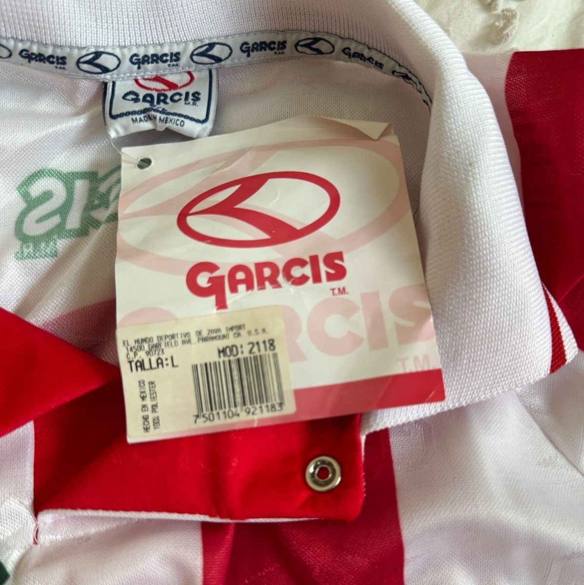 Garcis Mexico Soccer Futbol Jersey #8 Size L Red White