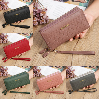 Leather Wallets for Women Zipper Clutch Phone Purse Credit Card Holder Handbag