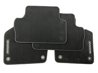 OEM Rhd VW Car Mats Black Velour Sharan 7N Right - Hand Drive Teppich with Logo