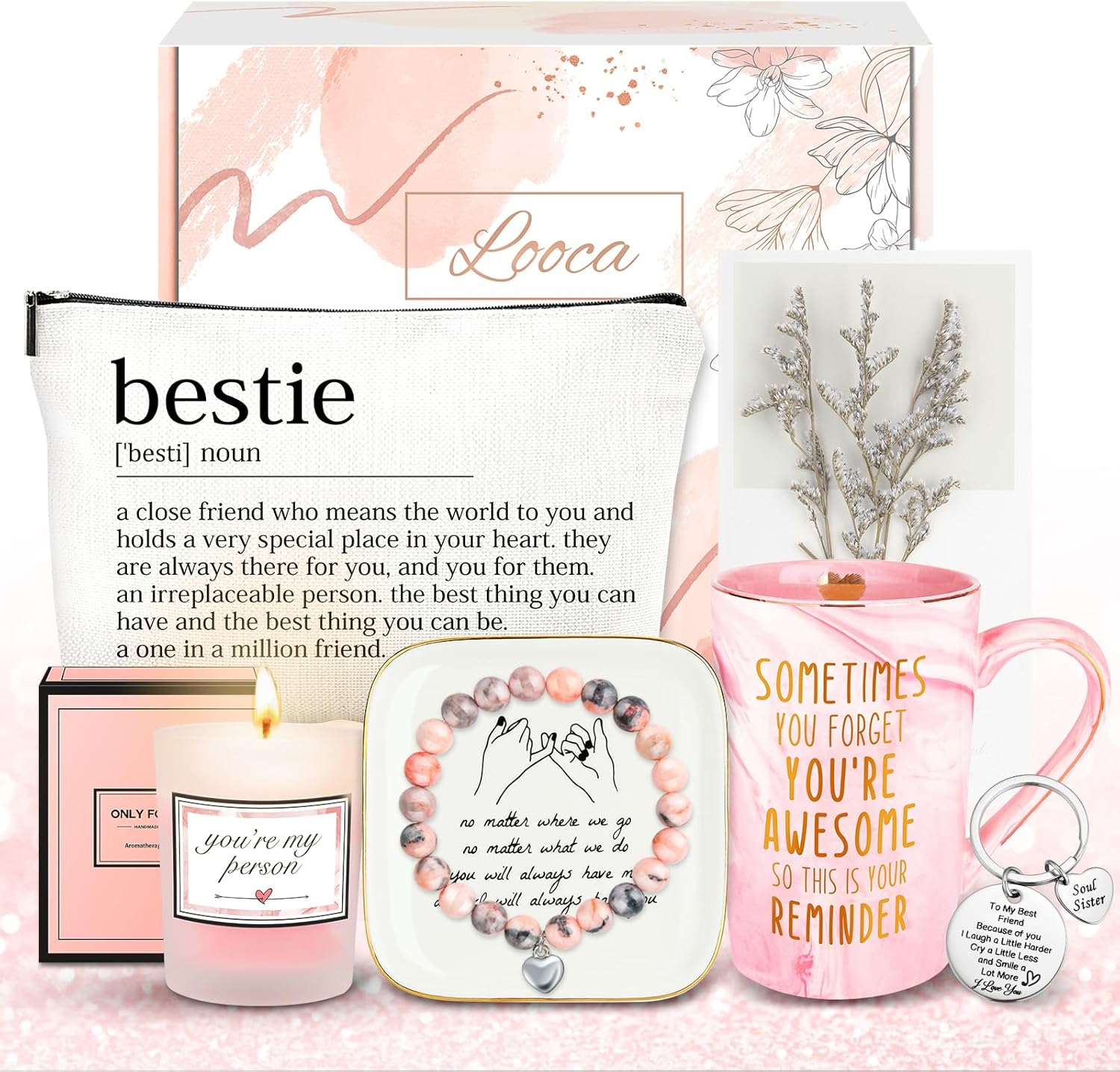 Best Friend Birthday Gift Basket for Women - Unique Friendship Gifts for Best...