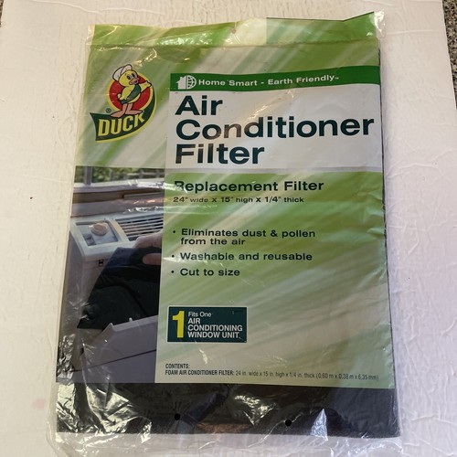 Duck Air Conditioner Replacement Filter 24X15X1/4 Washable Foam Cut To Size BN - Picture 2 of 4