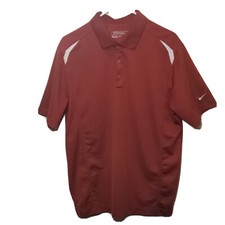 Nike Golf Tour Performance Dri Fit Short Sleeve Polo Shirt Red Mens Large L