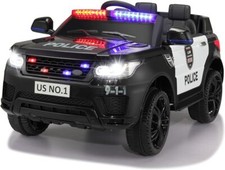 12V Kid Ride on Police Car with Parental Remote Control Battery Powered Electric
