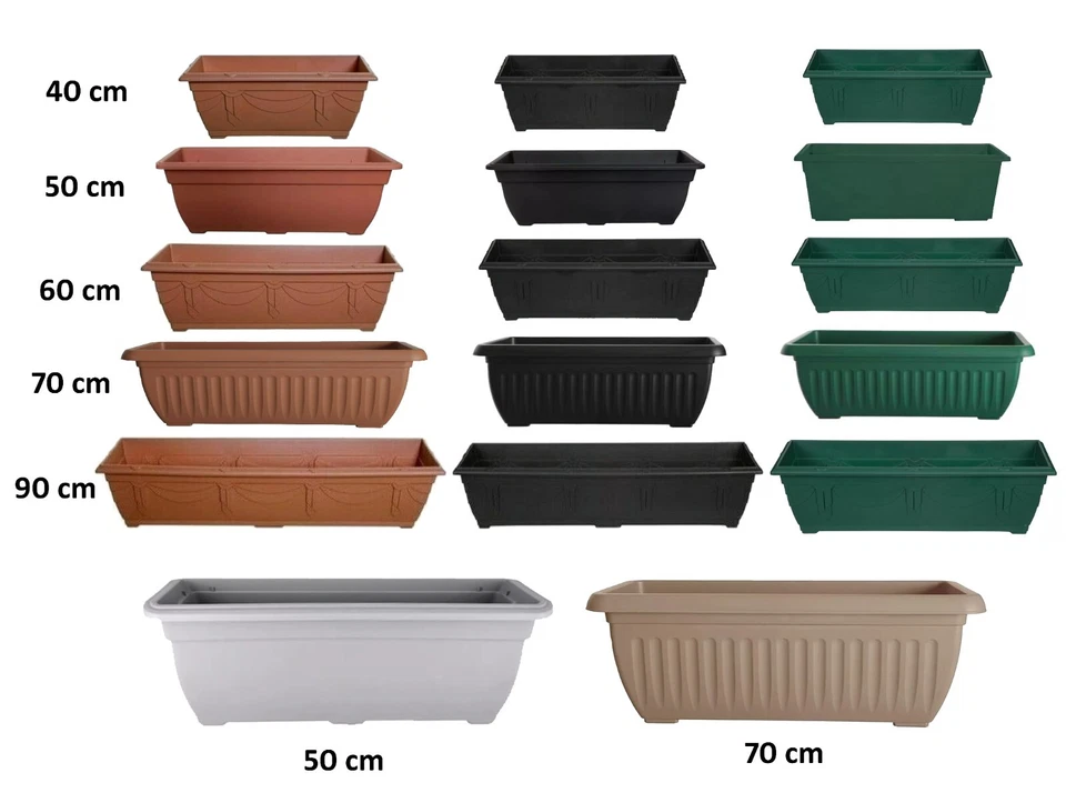 Rectangular Plastic Window Planter Boxes Growing Flower Basket Garden Plant Pot - Image 1 of 1
