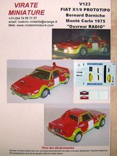 V123 FIAT X1/9 PROTOTIPO ABARTH OUVREUR RALLYE MONTE CARLO 1975 DARNICHE VIRATE 