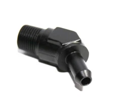 3/8" NPT Male to 3/8" Hose Barb 45° Deg Fuel Oil Gas Line Fitting Adapter Black