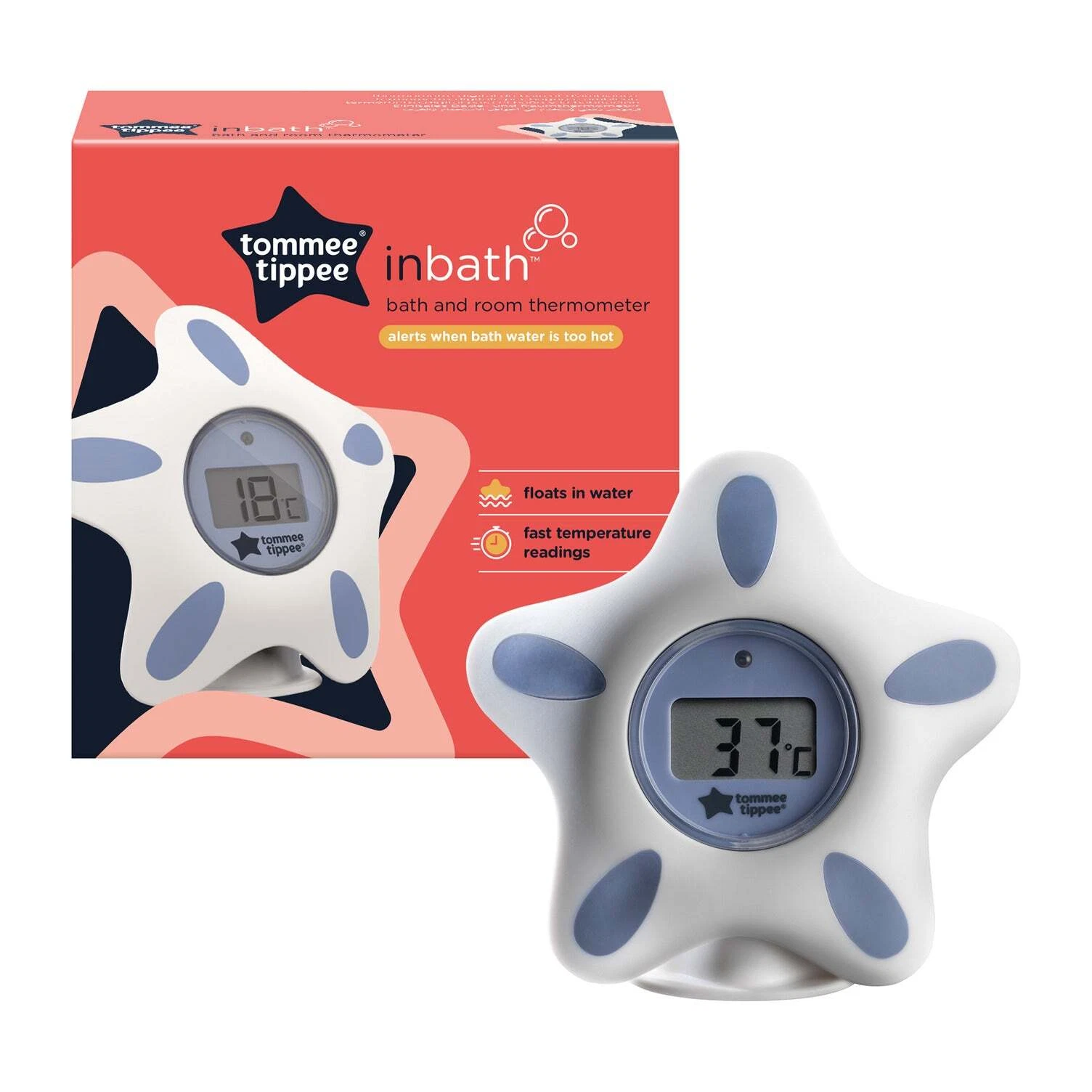 Tommee Tippee Closer To Nature Bath & Room Thermometer Baby Digital Star 0m+ NEW