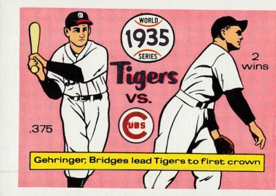 1970 FLEER LAUGHLIN 1935  WORLD SERIES  TIGERS vs CUBS