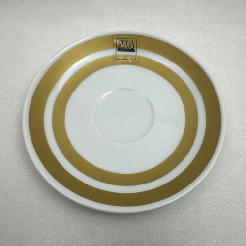 ASA Selection Germany White w/Gold Stripe Porcelain Saucers 5 3/8" Dia. Set of 2 - Picture 2 of 6