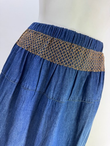 Ladies Ex Joe Browns Gypsy Style Denim Maxi Skirt Size 6 8 10 12 14 16 18 - Picture 2 of 7