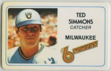 1981 Perma-Graphics Superstar Credit Card #017 Ted Simmons Milwaukee Brewers