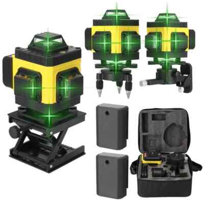 16 Line Laser Level Self-Leveling 360 Cross Line Green Beam Laser 4D