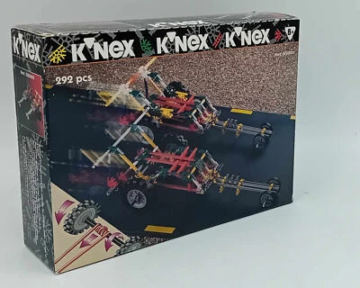 Stecksatz K'NEX 292 Teilen 2 Gummiband Rennfahrern aus dem Jahr 1995 Knex NEU - Bild 1 von 4