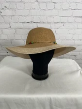 Fapa Premium Headwear 100% Paper Beaded Straw Floppy Hat Adjustable Size 57-58