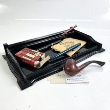 Antico Portapenne in legno di ebano porta posta Vassoio da scrivania inglese 800