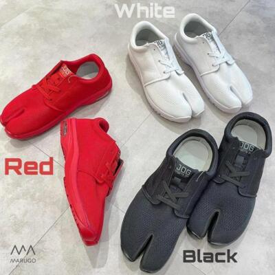 Marugo Sports Jog AIR Tabi Ninja Shoes Training Fitness Running Black Red White