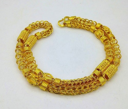 22K YELLOW GOLD NECKLACE HOLLOW CHAIN 