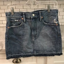 Vintage Ralph Lauren Denim Skirt Womens 26 Blue Jean Denim Supply Y2K Mini