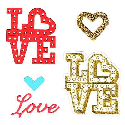 Sizzix Framelits Dies With Stamps - I Heart You Die-Cutting Set For Card Making & Scrapbooking