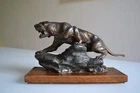 After Thomas Cartier Panther or Tiger on the Lookout Regular Proof 26x15x8