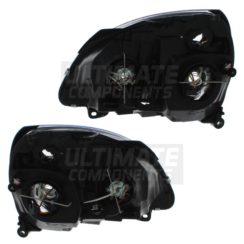 Renault Clio Headlights Mk2 Hatchback 2001-2005 Black Inner Headlamps 1 Pair - Image 2 of 4