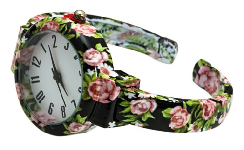 Blekon Collections Analog Quartz Womens 32mm Case Floral Design Cuff Bange Watch - 第 7/60 張圖片