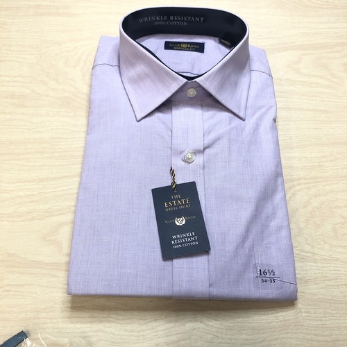 Club Room The Estate Shirt Regular Fit Purple Size 16 1/2 NWT