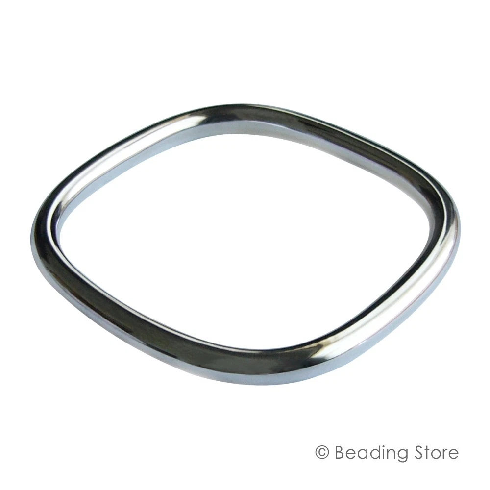 Sterling Silver 925 Square Golf Bangle Bracelet 6mm Round Tube