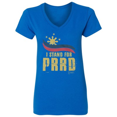 I Stand For PRRD'' - Support Duterte Philippine Flag Ladies' V-Neck Tshirt