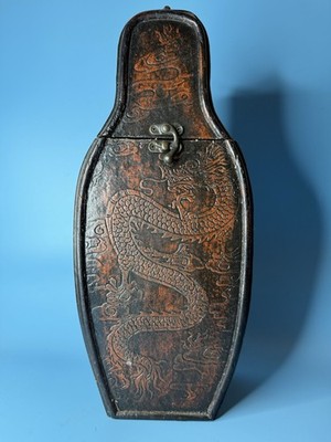 Vintage Chinese Dragon Wooden Storage Box Jewelry Trinket Chest Asian Decor