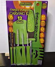 Fun World Family Pumpkin Carving Kit w/ 12 Pop-Out Stencils, 20 Pieces
