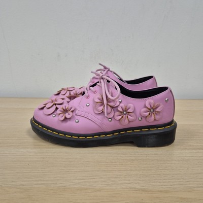 Dr.Martens mallow pink お花 UK5 1461 Dr Martens 1461 3D Flower Mallow Pink Leather Studded Rare Shoes