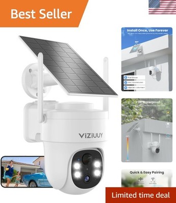 Wireless Solar Security Camera with AI Motion Detection & Multi-Device Control