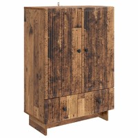 Schmales Sideboard Altholz Massiv 66X34,5X95 Cm Landhausstil