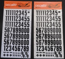 Lot 2 planches  Chiffres/Signes transfert noire DECADRY 68pt/18mm  N° 37