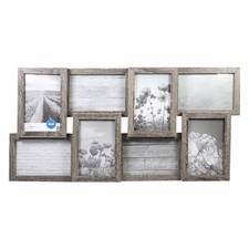 Rustic Gray Gallery Wall Photo Frame for 8 Pictures 4x6 Linear Program Display