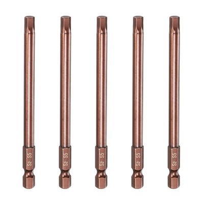5pcs 5mm Metric Hex Head Wrench Drill Bit 4'' Length Magnetic Screwdriver Bits