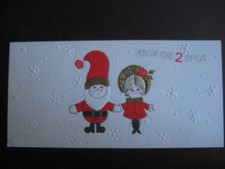 1960s VINTAGE greeting card Hallmark CHRISTMAS From 2 of Us, Santa  Mrs. Claus