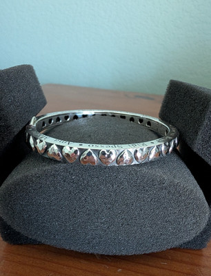 JAI SS Best Life Bangle, Heart: Eat Well, Laugh Often, Love Much - 6-3/4'' New