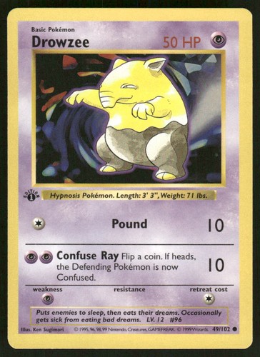 Drowzee — Base Set (1st Edition,Shadowless)