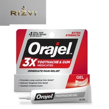 Orajel 3X Medicated Toothache & Gum Pain Gel, Immediate Pain Relief, Extra Stren