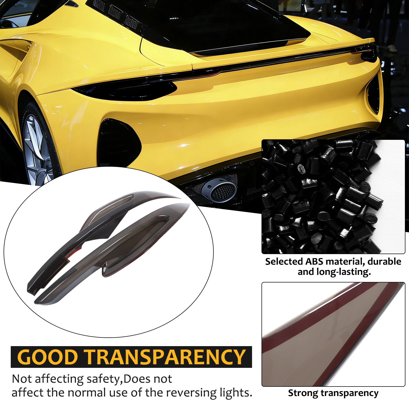 Smoked Black Rear Tail Light Guard Cover Trim For Lotus Emira V6 I4 2021-2025 US
