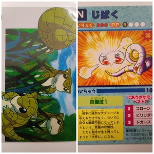 Vintage Japanese Pokemon Sticker Sandshrew On Front, Electrode & Ekans On Back