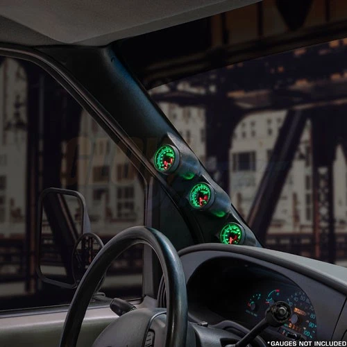 Cápsula de calibre de triple pilar negra GlowShift 52 mm para camioneta Ford Serie E 1992-2002 Foto 2 de 3