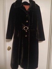 WOMENS VINTAGE FAUX FUR COAT - BORGANA STYLED BY SPORTOWNE AND MATCHING FUR HAT